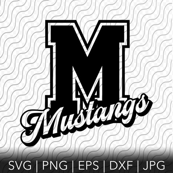 Mustangs Svg, Mustangs Team Pride, School Mascot, Mascot Shirt Svg, Cutting Template, svg, png, eps, dxf, jpg files for Cricut or Silhouette