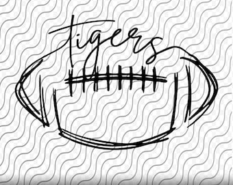 Tigers Football, Football Scribble, Tigers SVG, Tigers Football Cut File, svg, png, eps, dxf, jpg files for Cricut or Silhouette