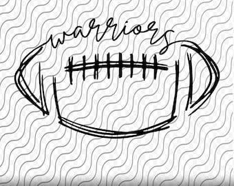 Warriors Football, Football Scribble, Warriors SVG, Warriors Football Cut File, svg, png, eps, dxf, jpg files for Cricut or Silhouette