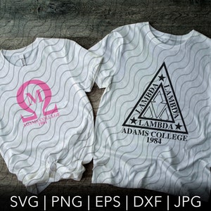 Tri-Lamm SVG, Omega Mu SVG, Paare passende Shirts SVG, Mann und Frau svg, Paare Shirt svg, mit Bonus Adams College geschnitten Datei