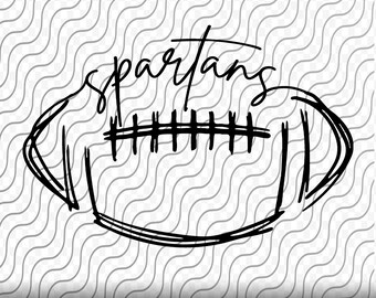 Spartans Football, Football Scribble, Spartans SVG, Spartans Football Cut File, svg, png, eps, dxf, jpg files for Cricut or Silhouette