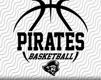 Pirates Basketball, Lady Pirates Basketball 2, Mascot, cut files for Cricut or Silhouette