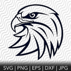 Eagle Mascot SVG, Eagle Head SVG, Eagle Team SVG, Cutting Template, svg, png, eps, dxf, jpg files for Cricut or Silhouette