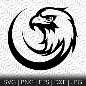 Eagle Mascot SVG, Eagle SVG, Eagle Circle School Mascot, Cutting Template, svg, png, eps, dxf, jpg files for Cricut or Silhouette