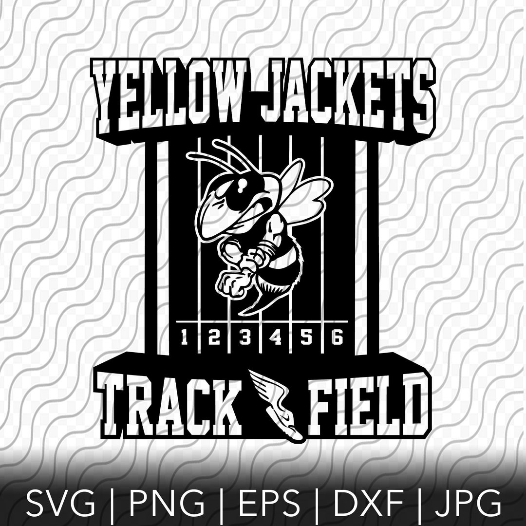 Yellow Jackets Track and Field Mascot SVG, Track and Field, Cutting ...