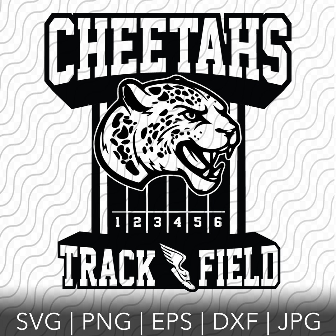 Cheetahs Track and Field Mascot SVG, Track and Field, Cutting Template
