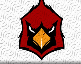 Cardinal Mascot SVG, Cardinal Front SVG, Cardinal School Mascot, Cutting Template, svg, png, eps, dxf, jpg files for Cricut or Silhouette