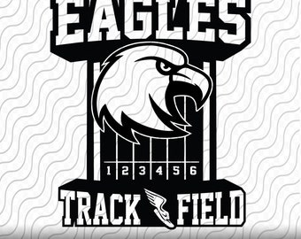 Eagles Track and Field Mascot SVG, Track and Field, Cutting Template, svg, png, eps, dxf, jpg files for Cricut or Silhouette