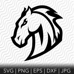 Mustang Mascot SVG, Horse SVG, Mean Mustang Team SVG, Cutting Template, svg, png, eps, dxf, jpg files for Cricut or Silhouette