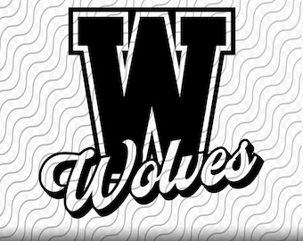 Wolves Svg, Wolves Team Pride, School Mascot, Mascot Shirt Svg, Cutting Template, svg, png, eps, dxf, jpg files for Cricut or Silhouette