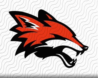 Fox Mascot SVG, Sly Fox SVG, Fox Team SVG, Fox School Mascot, Cutting Template, svg, png, eps, dxf, jpg archivos para Cricut o Silhouette