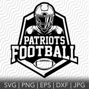 Patriot Football, Sports Team, SVG, PNG, EPS, dxf, jpg files for Cricut or Silhouette