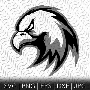Eagle Mascot SVG, Angry Eagle SVG, Eagle School Mascot, Cutting Template, svg, png, eps, dxf, jpg files for Cricut or Silhouette