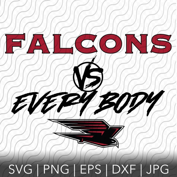 Falcons Vs Everybody, pliki SVG, PNG, EPS, dxf, jpg dla Cricut lub Silhouette, fal