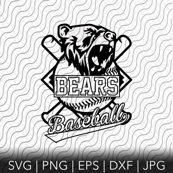Bears Baseball Bear Baseball Logo Mascot Team Digital Download SVG and DXF File for Cricut