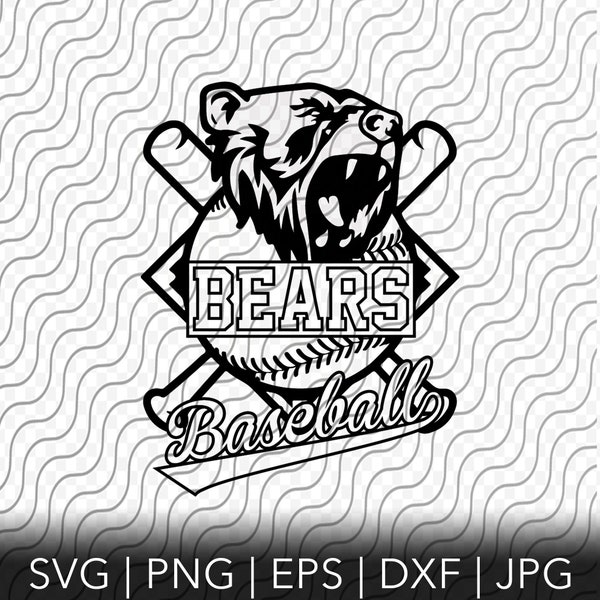Bären Baseball, Lady Bears Softball, Maskottchen, Sport Team Logo, SVG, PNG, EPS, dxf, jpg Dateien für Cricut oder Silhouette