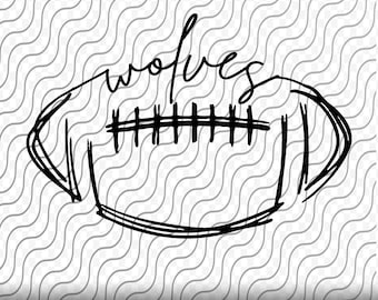 Wolves Football, Football Scribble, Wolves SVG, Wolves Football Cut File, svg, png, eps, dxf, jpg files for Cricut or Silhouette