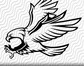 Eagle Mascotte SVG, Eagle Landing SVG, Eagle School Mascot, Cutting Template, svg, png, eps, dxf, jpg bestanden voor Cricut of Silhouette