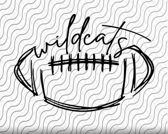 Wildcats Football, Football Scribble, Wildcats SVG, Wildcats Football Cut File, svg, png, eps, dxf, jpg files for Cricut or Silhouette