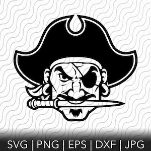 Pirate SVG, Pirate SVG, Pirate Team SVG, Pirate School Mascot, Pirate with knife, files for Cricut or Silhouette