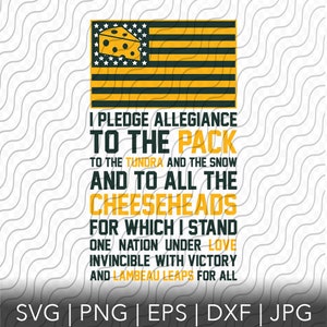 Packers Pledge, Cutting Template svg, png, eps, dxf, jpg files for Sublimation, Cricut or Silhouette