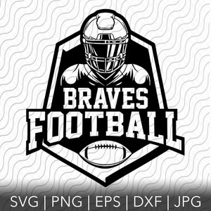 Braves Football, Sports Team, SVG, PNG, EPS, dxf, jpg files for Cricut or Silhouette