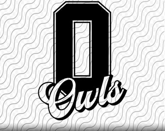 Owls Svg, Owls Team Pride, School Mascot, Mascot Shirt Svg, Cutting Template, svg, png, eps, dxf, jpg files for Cricut or Silhouette