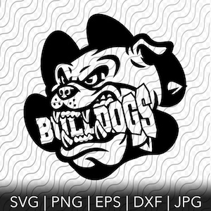 Bulldogs School Spirit, Cutting Template, svg, png, eps, dxf, jpg files for Cricut or Silhouette, Sublimation