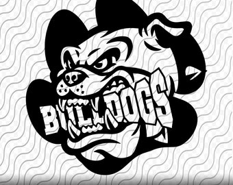 Bulldogs School Spirit, Cutting Template, svg, png, eps, dxf, jpg files for Cricut or Silhouette, Sublimation