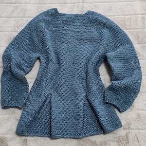 Women&#39;s crochet sweater with lurex yarn - crochet blouse - crochet sweater - crochet sweater - handmade knit - italy jersey