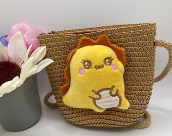 Natural straw  bags  crossbody bag for kids Toddle bag  Birthday Girl  Graduation Gift Birthday gift gift for kids  straw cute Crossbody Bag