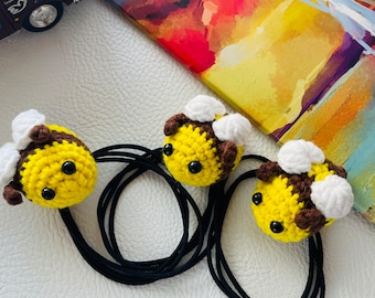 Handmade crochet Bumble Bee Stuffed animal  Bee  small plush  bee hair band  Hair tie  bracelets   gift for Kidds  gift for friends