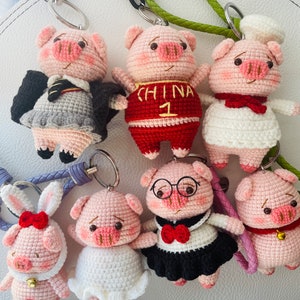 Crochet animal  keychain   cute keychain mini doll gift  birthday gift gift for friends   graduation gift Essential oil keychain