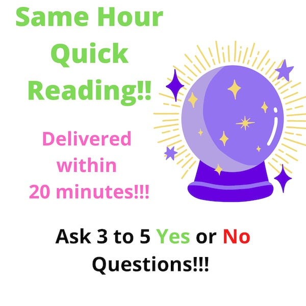 Same Hour Yes or No Tarot Oracle Card Reading Ask 3 to 5 Questions