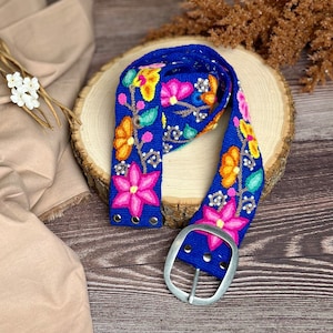 Stella Embroidery Belt, Ethnic Boho, Peruvian Belt, Hand-embroidered Belt, Alpaca Belt, Flower belt