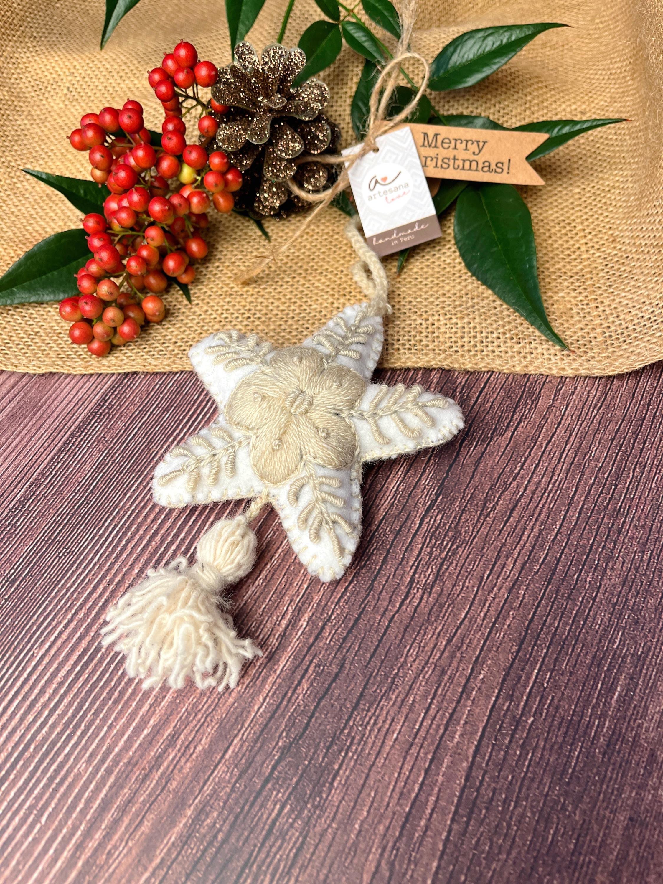 Décoration De Noël - Étoile En Feutre Pailleté - Personnalisée - Ornement