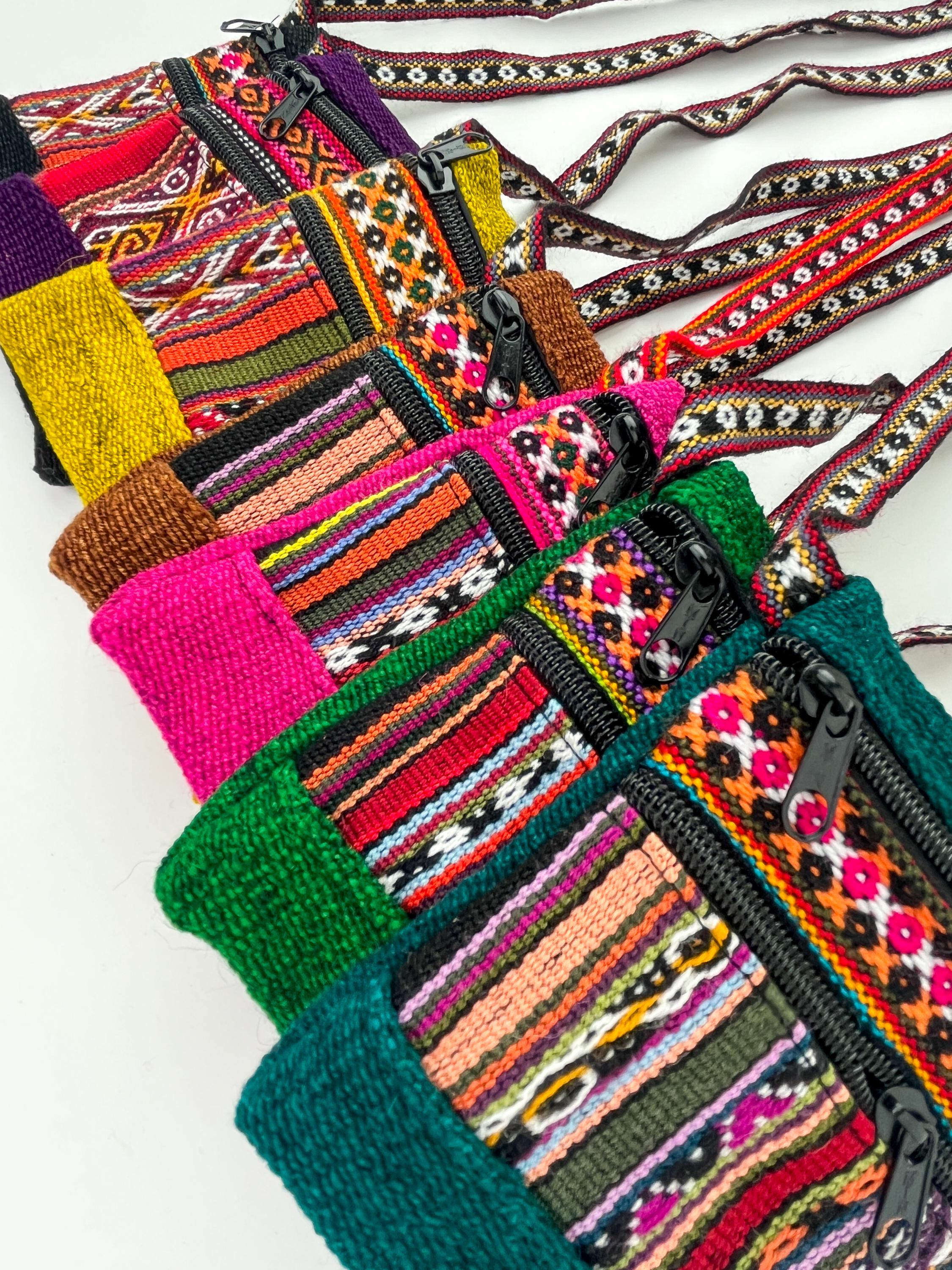 Upcycled Andean Textile Crossbody Passport Bag: Handmade Peruvian Sling ...