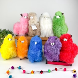 Mini Alpaca Stuffed Animal: Handmade Peruvian Llama Fur Plushie (6")