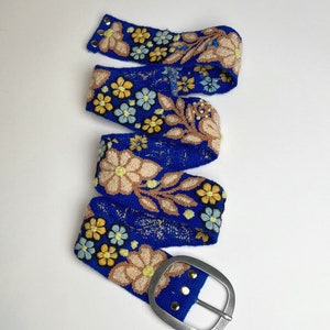 Ariana Embroidery Belt, Ethnic Boho, Peruvian Belt, Hand-embroidered Belt, Alpaca Belt, Flower belt
