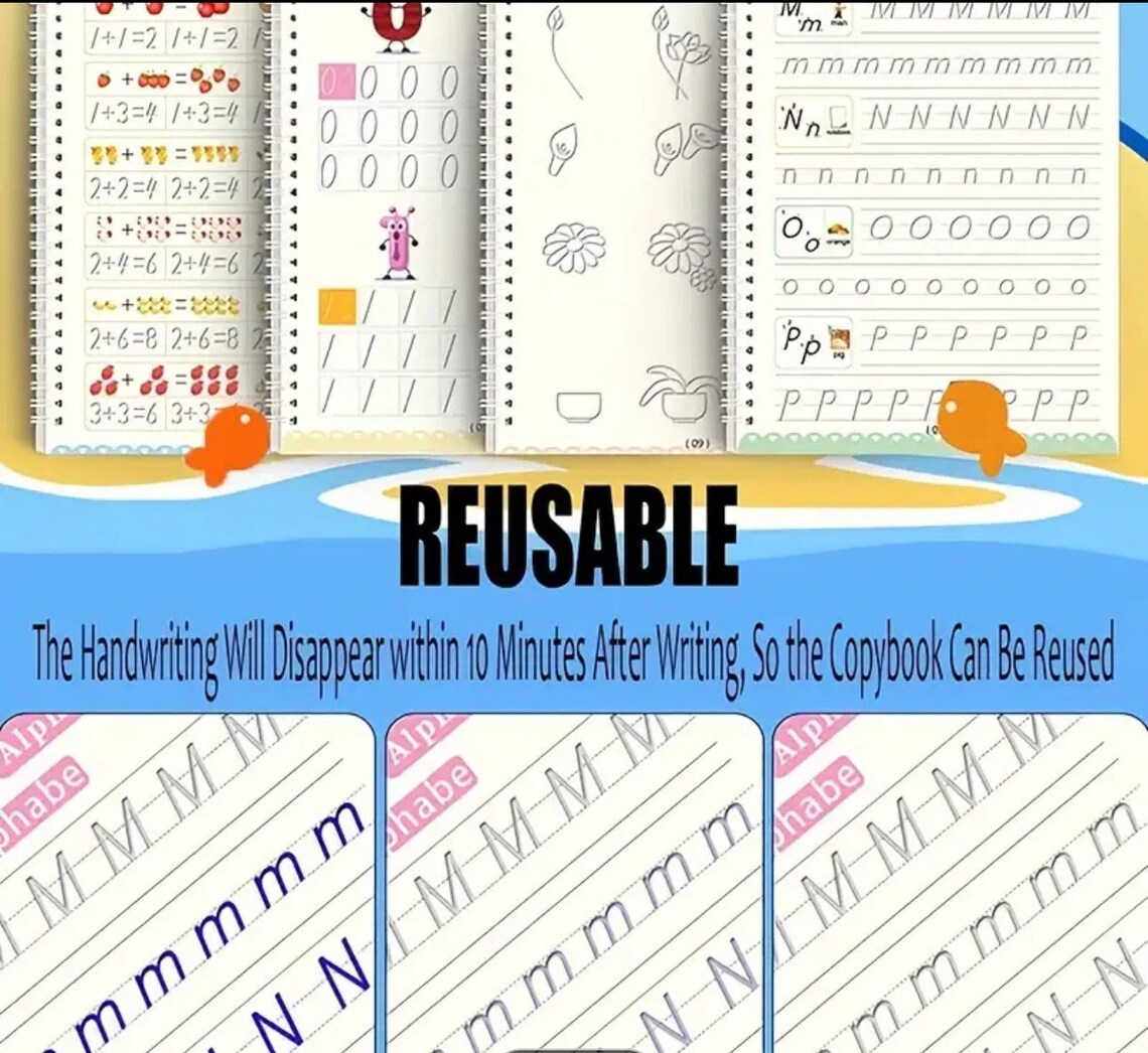 Copyable Book Magic Reusable Practice Copybook for Kids - Etsy