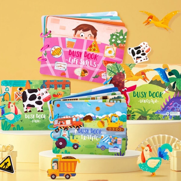 Farm busy book , Quiet Book for Toddlers 3+, Montessori Interactive Toys  (New Farm Theme)