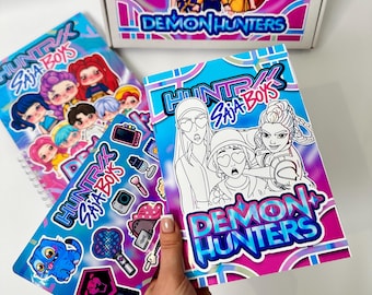 Handgemachtes K-POP Malbuch mit Buntstiften & Stickern: Fan Art Geschenk