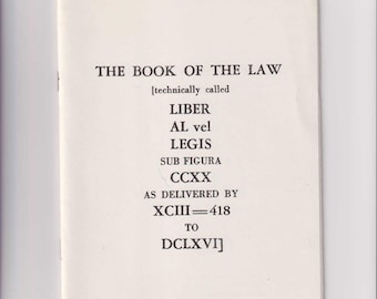 Aiwass through Aleister Crowley, Book of the Law
