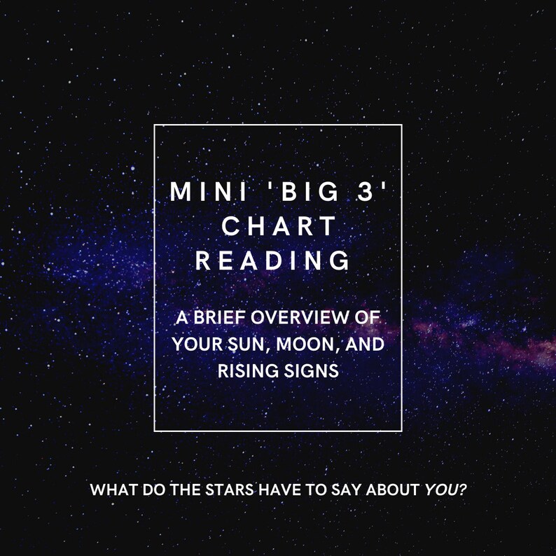Mini Big 3 Birth Chart Reading Etsy