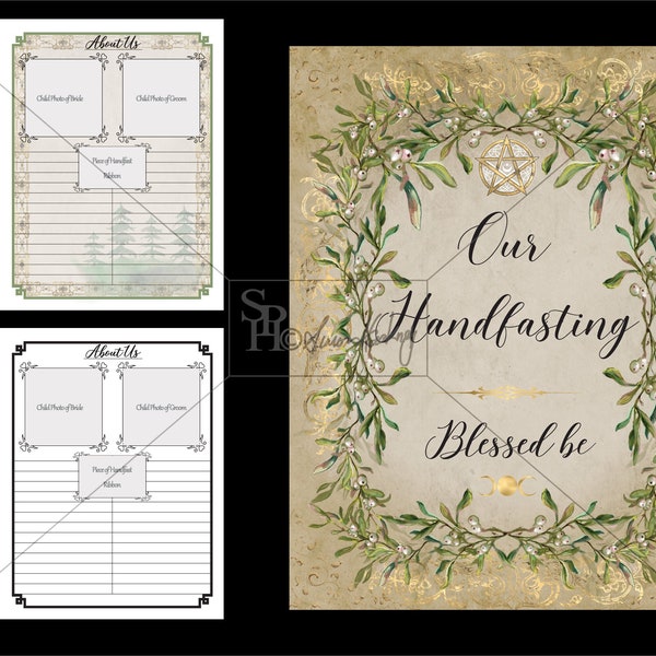 Wedding Planner Printable, Printable Wedding Planner Kit, Pagan,  Handfasting wedding, Wedding Planner Organizer, Handfasting certificate,