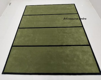 Premium Quality 8x10 sage green  Modern Abstract Handmade Designer Woolen Tufted Area Rug for Living Room Bedroom Dining room Office