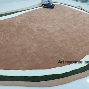 Minimalist Modern Abstract Irregular Shape Woolen Hand Tufted Designer Area Rug for Living Room Bedroom 4x6 5x8 6x9 8x10 8x11 9x12 10x14 etc