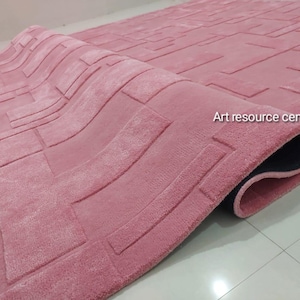 Handmade Tufted  Rug for Living Room, Office ,  Contemporary Designer Wool Viscose Rug, Gift for home