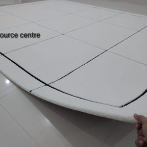 Modern Abstract 9x12 8x10 solid ivory black  area Rug Handmade Tufted 100% Woolen Rug for Living Room Bedroom Gift for home