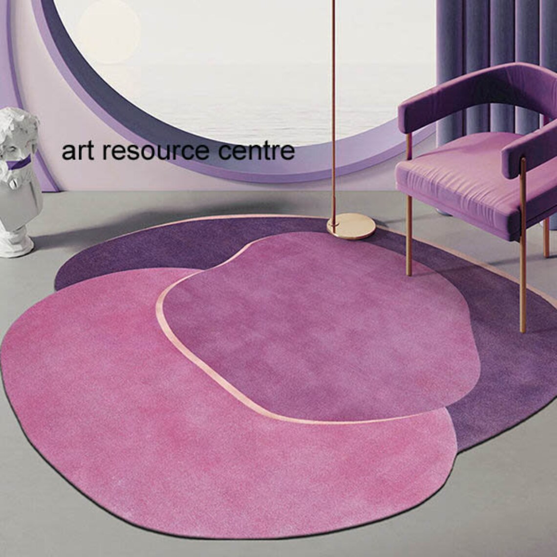 Irregular Shape Area Rug for Living Room Contemporary Etsy